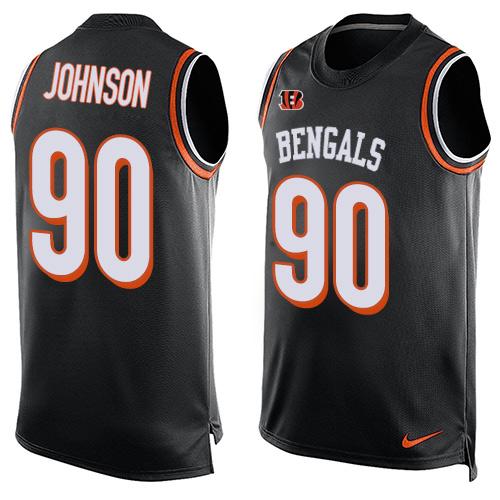 Nike Bengals #90 Michael Johnson Black Team Color Men's Stitched NFL Limited Tank Top Jersey - Click Image to Close
